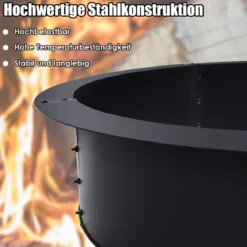 Feuerstelle für Outdoor Rauchfreie Feuerstellenring Ø 91,5 cm Robuster Runder Brennereinsatz aus Metall