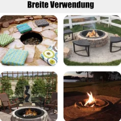 Feuerstelle für Outdoor Rauchfreie Feuerstellenring Ø 91,5 cm Robuster Runder Brennereinsatz aus Metall