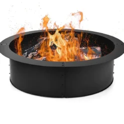 Feuerstelle für Outdoor Rauchfreie Feuerstellenring Ø 91,5 cm Robuster Runder Brennereinsatz aus Metall