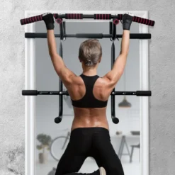 Fitnessstange Tragbare Klimmzugstange Reckstange fürs Krafttraining 101 x 57,5 x 96 cm Schwarz