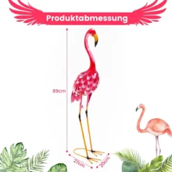 Flamingo-Dekoration 2-Teiliges Gartenstatuen-Set in Flamingo-Form