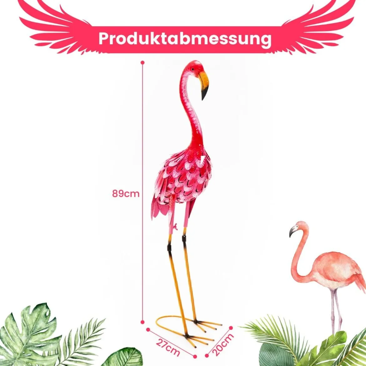 Flamingo-Dekoration 2-Teiliges Gartenstatuen-Set in Flamingo-Form