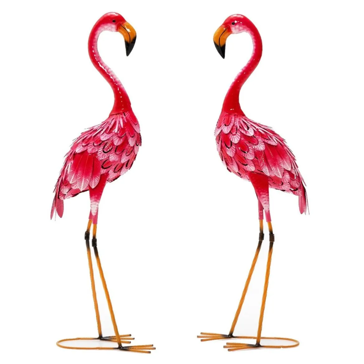 Flamingo-Dekoration 2-Teiliges Gartenstatuen-Set in Flamingo-Form