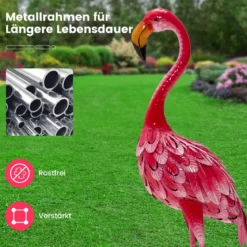 Flamingo-Dekoration 2-Teiliges Gartenstatuen-Set in Flamingo-Form