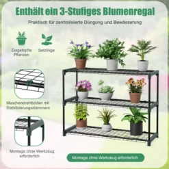 Foliengewächshaus Begehbares Mini-Gewächshaus mit Blumenregal 198,5 x 98 x 215 cm Grün