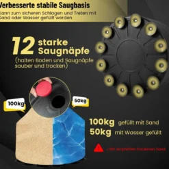 Freistehender Boxsack 173cm Standboxsack mit Boxhandschuhen & Saugfuß 50 x 50 x 173 cm Schwarz