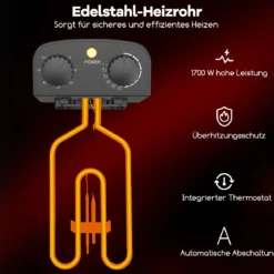 Fritteuse 2000 W Friteuse mit 3 L Öl Kapazität Fettfriteuse mit einstellbarem Thermostat 150-190℃ Schwarz