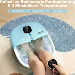 Fußbad Massagegerät Faltbar Elektrische Fußbadewanne Heizung 33,5 x 41 x 20,5 cm Blau