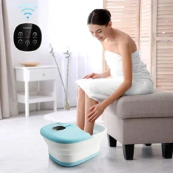 Fußbad Massagegerät Faltbar Elektrische Fußbadewanne Heizung 33,5 x 41 x 20,5 cm Blau
