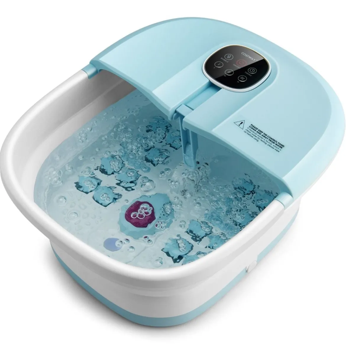Fußbad Massagegerät Faltbar Elektrische Fußbadewanne Heizung 33,5 x 41 x 20,5 cm Blau