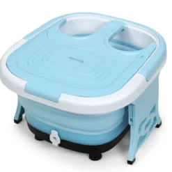 Fußbad Massagegerät Klappbar mit Fernbedienung Fußbad-Whirlpool 42 x 40 x 24 cm Blau
