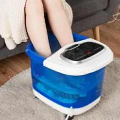 Fußbad Massagegerät mit Rollen 35-48℃ Elektrische Fußbadewanne Duschemassage Blau