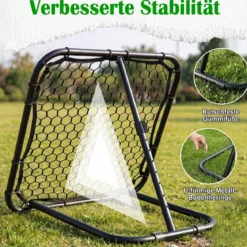 Fußball Rebounder 101 x 101 cm Klappbares Fußballnetz mit 7-stufiger Winkelverstellung