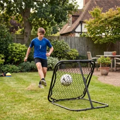 Fußball Rebounder 101 x 101 cm Klappbares Fußballnetz mit 7-stufiger Winkelverstellung