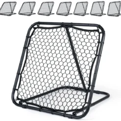 Fußball Rebounder 101 x 101 cm Klappbares Fußballnetz mit 7-stufiger Winkelverstellung