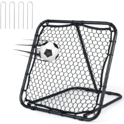 Fußball Rebounder 101 x 101 cm Klappbares Fußballnetz mit 7-stufiger Winkelverstellung