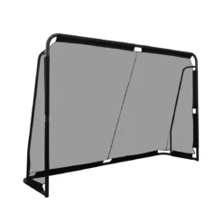 Fußballtor Fussballtore mit robustem Metallrahmen & PE-Netz Fußball-Trainingstor für Garten 300 x 200 cm Schwarz