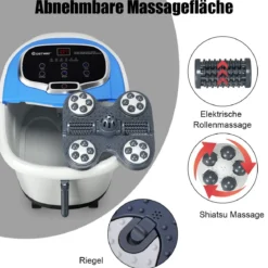 Fußmassagegerät Fußbad Spa Massagegerät Fußbadewanne Shiatsu Fußmassage Blau