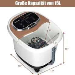 Fußmassagegerät Fußbad Spa Massagegerät Fußbadewanne Shiatsu Fußmassage Grau