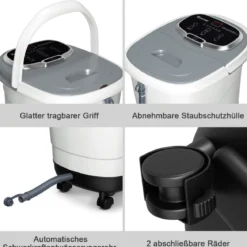 Fußmassagegerät Fußbad Spa Massagegerät Fußbadewanne Shiatsu Fußmassage Grau