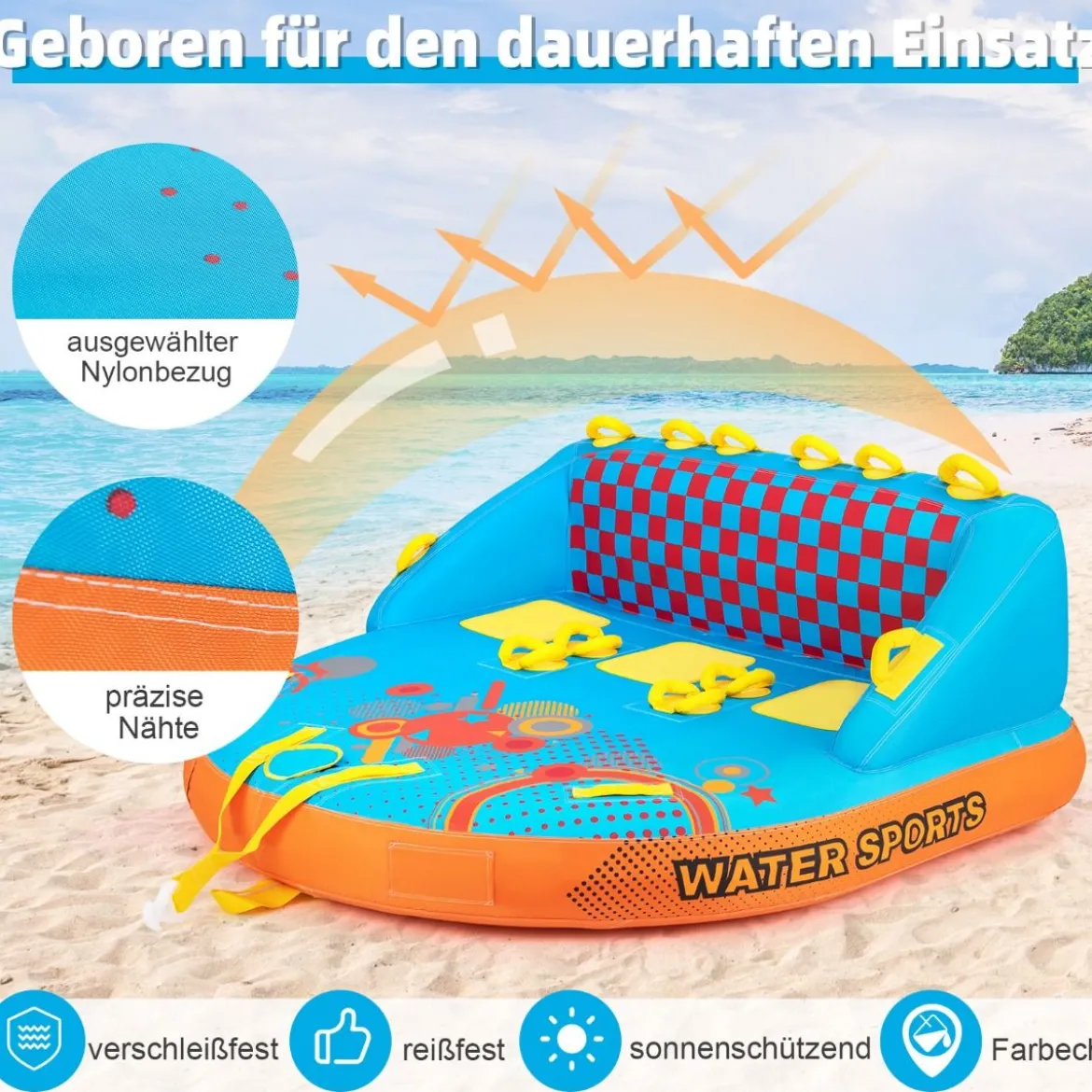 Funtube für 3 Personen Towable Tube zum Sitzen und Knien Formula Tube für Boot