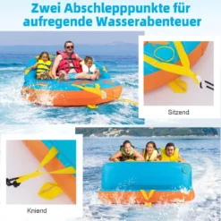 Funtube für 3 Personen Towable Tube zum Sitzen und Knien Formula Tube für Boot