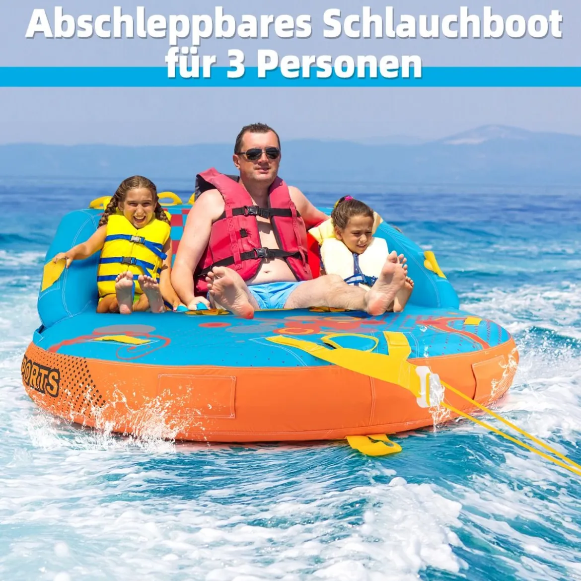 Funtube für 3 Personen Towable Tube zum Sitzen und Knien Formula Tube für Boot