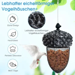 Futterspender Eichel Ahorn-Form Vogelfutterstation Vogelfutterspender Futterhaus Hänger Futterstationen