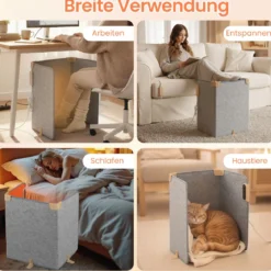 Fußwärmer elektrisch unter dem schreibtisch Faltbare Fußheizung mit 3-stufigem Thermostat Grau