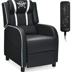Gaming-Ruhesessel Fernsehsessel Relaxsessel verstellbarer aus Kunstleder Weiß