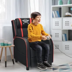 Gamingsessel aus Kunstleder verstellbarer moderner Wohnzimmerses Rot