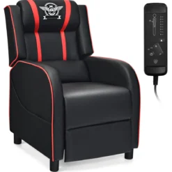 Gamingsessel aus Kunstleder verstellbarer moderner Wohnzimmerses Rot