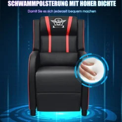 Gamingsessel aus Kunstleder verstellbarer moderner Wohnzimmerses Rot