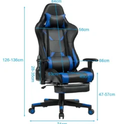 Gamingstuhl Bürostuhl Racing Chair Drehstuhl Blau