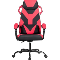 Gaming Stuhl verstellbar Bürostuhl Chefsessel höhenverstellbar Rädern Racingstuhl Rot
