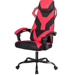 Gaming Stuhl verstellbar Bürostuhl Chefsessel höhenverstellbar Rädern Racingstuhl Rot
