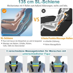 Ganzkörper Massagesessel Zero Gravity SL Track Massagestuhl mit Luftkompression & Heizung Hellbraun