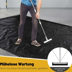 Garagenbodenmatte 2,75 x 6,7 m Rutschfeste Auffangmatte für Wasserbeständigen Schutz vor Schnee Regen Schwarz