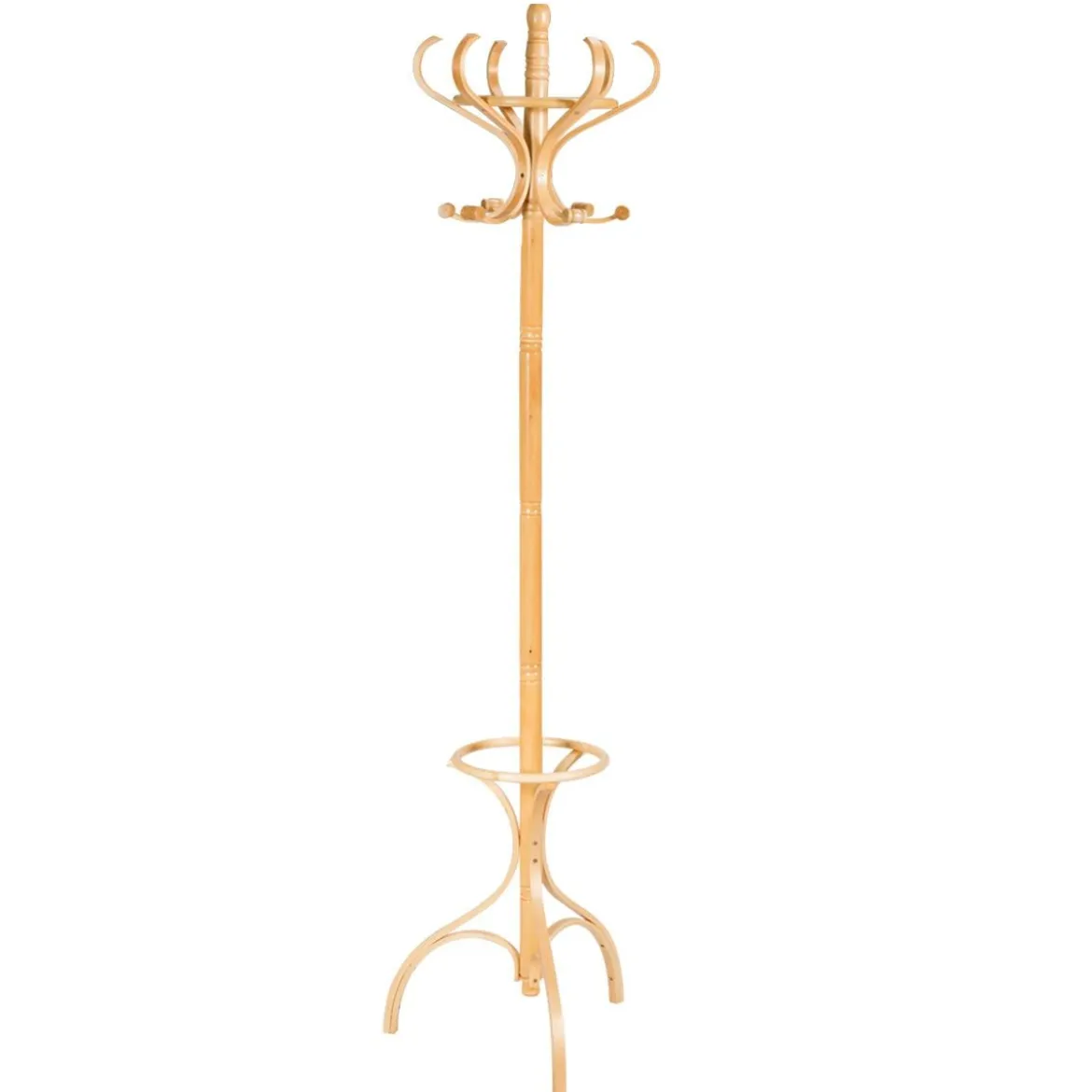 Garderobenständer Kleiderständer Garderobe mit 12 Haken Braun/Schwarz/Natur/Weiß