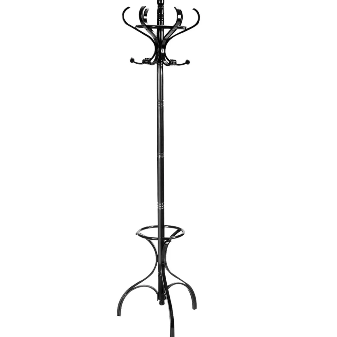 Garderobenständer Kleiderständer Garderobe mit 12 Haken Braun/Schwarz/Natur/Weiß