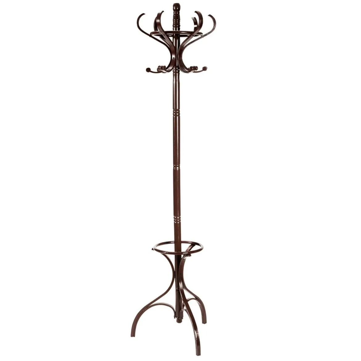 Garderobenständer Kleiderständer Garderobe mit 12 Haken Braun/Schwarz/Natur/Weiß