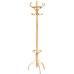 Garderobenständer Kleiderständer Garderobe mit 12 Haken Braun/Schwarz/Natur/Weiß