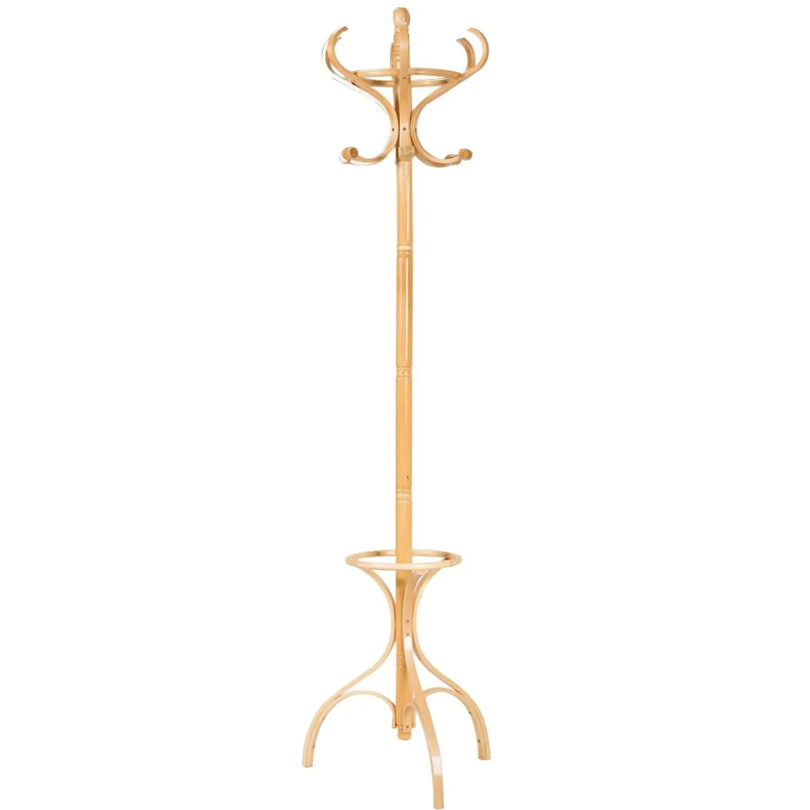 Garderobenständer Kleiderständer Garderobe mit 12 Haken Braun/Schwarz/Natur/Weiß