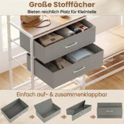 Garderobenständer mit 2 Schubladen & Schuhregal Kleiderständer mit Kleiderstange Ablagen & Haken