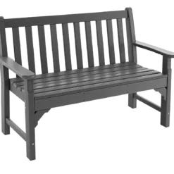 Gartenbank wetterfest 2-Sitzer Sitzbank bis 320 kg Belastbar 126 x 60 x 90 cm Grau