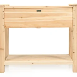 Gartenhochbeet Holz-Hochbeet mit Beinen Pflanztrog aus Holz Pflanzbeet groß mit Ablage 86 x 46 x 76 cm