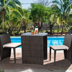Gartenmöbel Rattan Lounge 3er Set Polyrattan Sitzgruppe Rattanmöbel Garnitur