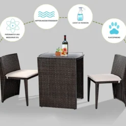 Gartenmöbel Rattan Lounge 3er Set Polyrattan Sitzgruppe Rattanmöbel Garnitur