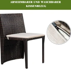 Gartenmöbel Rattan Lounge 3er Set Polyrattan Sitzgruppe Rattanmöbel Garnitur