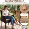 Gartenmöbel Set 3-teiliges Rattan Balkonmöbel mit 2 Stühlen & Gartentisch Gelb